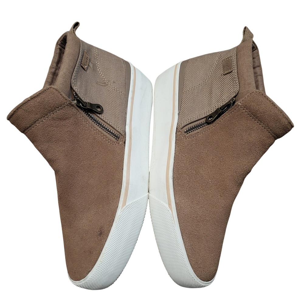 Keds Womens Cooper Zip Booties Brown Suede Twill High Top Zip Sneakers Size 9.5